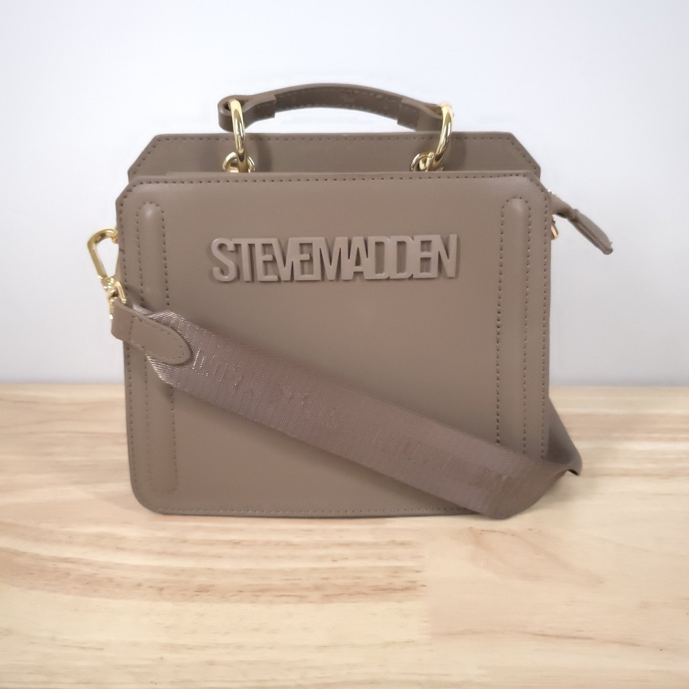 Steve Madden Women's Bevelyn Crossbody Bag Shoulder Bag, Mushroom
